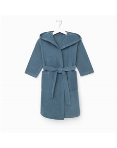 Халат махровый детский «Джентльмен», размер 32 (110-116 см), морская волна Этель