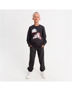 Комплект детский (свитшот, брюки) : Casual Collection, антрацит, рост 128 см Minaku