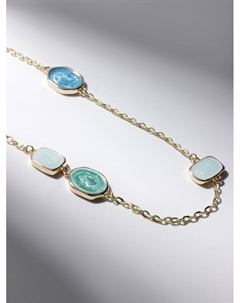 Бусы «Бирюзовый мир» цепочка, зелено-голубые в зол, 45 см Qf