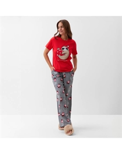 Пижама новогодняя женская (футболка, брюки) Winter, размер 44-46 Kaftan