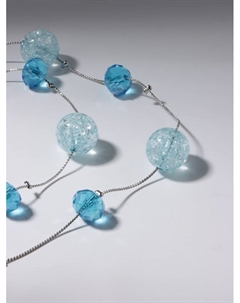 Бусы «Карамель» два ряда, бусина №16, цвет голубой в серебре, 54 см Qf