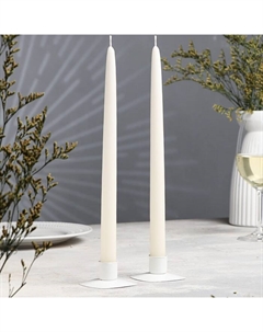 Набор свечей античных ручной работы, 2х30 см, 10 ч, 73 г, 2 штуки, жемчужная Омский свечной завод