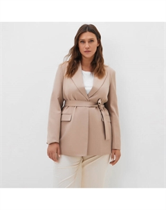 Пиджак женский с поясом plus-size, р.54, бежевый Mist