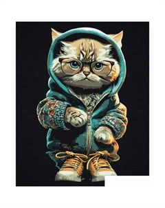 Картина по номерам Стильный кот КХп_48163 Три совы