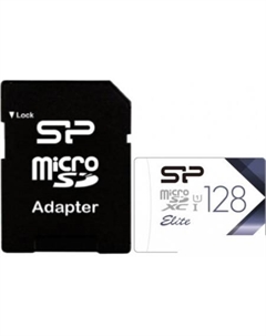 Карта памяти Elite microSDXC SP128GBSTXBU1V21SP 128GB (с адаптером) Silicon power