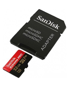 Карта памяти Extreme PRO SDSQXCG-032G-GN6MA microSDHC 32GB (с адаптером) Sandisk