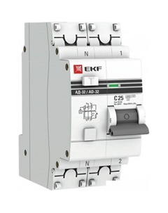 Дифференциальный автомат PROxima АД-32-25А-10мА DA32-25-10-pro Ekf
