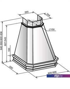 Кухонная вытяжка Пергола 60П-650-П3Л (бежевый/дуб коричневый) Elikor
