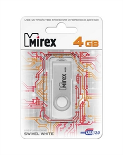 USB Flash SWIVEL WHITE 4GB (13600-FMUSWT04) Mirex