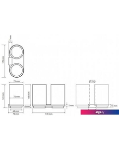 Набор стаканов для зубной щетки и пасты Galla 108110020 Bemeta
