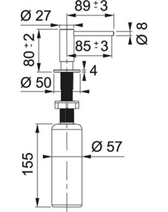 Дозатор для жидкого мыла Atlas 112.0625.485 (антрацит) Franke