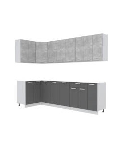 Кухонный гарнитур Интерлиния Мила Лайт 1.2x2.7 без столешницы