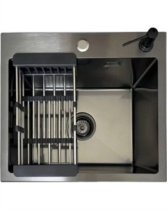 Мойка кухонная из нержавейки BLANTEK LS-5044HN Honeycomb Nano black Blantek