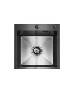 Мойка кухонная из нержавейки BLANTEK LS-5050B Nano black + 500B40B Blantek