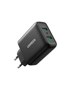 Сетевое зарядное устройство UGREEN CD161-10216, 2x USB-A, QC 3.0 36W, Black Ugreen