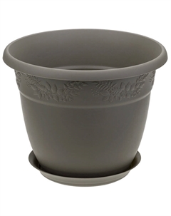 Кашпо Рябина D350мм, 14,7л с поддоном французский серый Idea