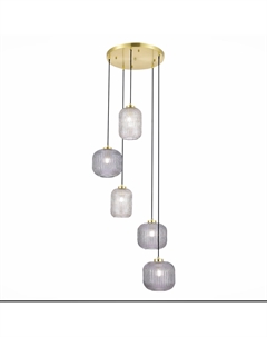Светильник подвесной SL1154.303.05 латунь/дымчатый (5*60Вт, E27) St luce