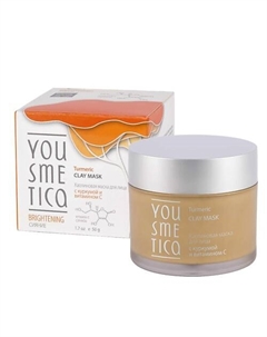 Каолиновая маска для лица с Куркумой и витамином С Yousmetica