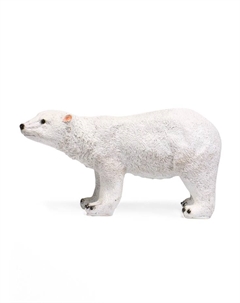 Фигура полистоун «Медведь» белое серебро, 25×45 см Хорошие сувениры