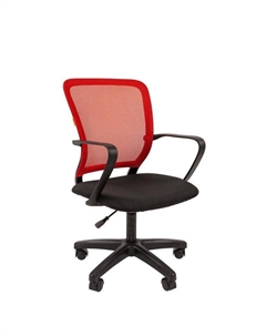Кресло офисное 698 LT TW - 69, на колёсиках, сетка/ткань, цвет чёрный/красный Chairman
