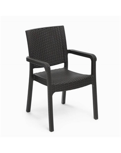 Кресло садовое «Ротанг», пластик, 57.5×58×86.5 см, коричневое Шафран