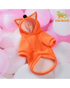 Кофта с капюшоном "Лисенок", размер XS (ДС 18, ОШ 20, ОГ 39 см), оранжевая Пижон