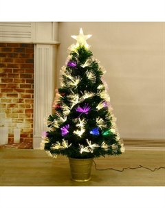 Искусственная ёлка с гирляндой Led настольная «. Пучок», 90 см, d нижнего яруса 45 см, 80 ПВХ веток отгибаются Зимнее волшебство