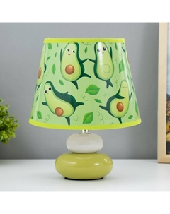 Настольная лампа с абажуром «Авокадо», Е14, 15 Вт, бело-зелёный Risalux