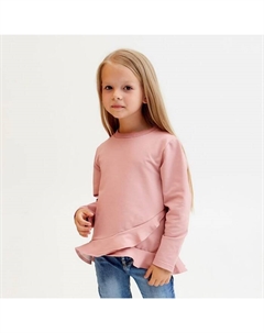 Свитшот для девочки с воланом Basic line, размер 30 (98-104 см), розовый Kaftan