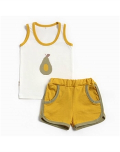 Комплект (майка/шорты) детский, цвет авокадо/горчица, рост 74 см Моему малышу