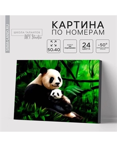 Картина по номерам на холсте с подрамником «Панды. Мама и малыш», 40 х 50 см Школа талантов