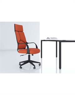 Кресло офисное 525, с подлокотниками, на колёсиках, ткань, цвет оранжевый Chairman