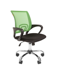 Кресло офисное 696 TW, с подлокотниками, на колёсиках, ткань/сетка, цвет хром/светло - зелёный Chairman