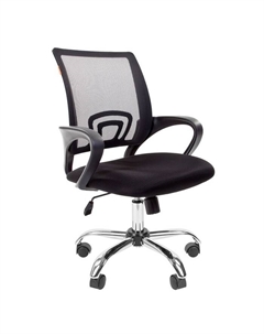 Кресло офисное 696 TW, с подлокотниками, на колёсиках, ткань/сетка, цвет хром/чёрный Chairman