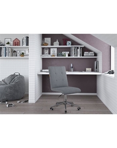 Кресло офисное 030, без подлокотников, на колёсиках, велюр, цвет серый/хром Chairman