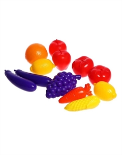 Игровой набор «Овощи, фрукты», 12 штук, МИКС Green plast