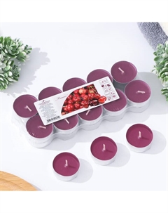 Набор свечей ароматических чайных в термоусадке «Вишня», 3.8×1.6 см, 3.5 ч, 12 г, 20 шт. Омский свечной завод