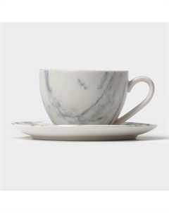 Набор чайный Real Marble, 4 предмета: 2 чашки 120 мл, 2 блюдца d=12.5 см, фарфор Magistro