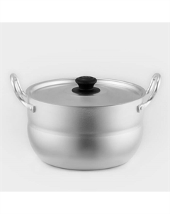 Кастрюля, 3 л, металлическая крышка, штампованный алюминий Белая калитва