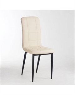 Стул для кухни «Квадро», искусственная кожа, металл чёрный/AERO кремовый Клик мебель