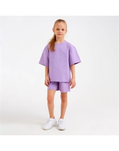 Костюм детский (футболка, шорты) : Casual Collection, лиловый, рост 122 см Minaku