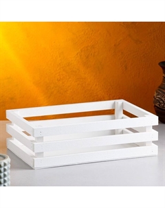 Кашпо для цветов Classic, 30×20×9.5 см, деревянное, белое Дарим красиво