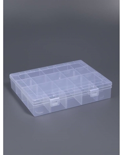 Органайзер для хранения мелочей, передвижные ячейки, 20 ячеек, 20.8×17.5×4 см, прозрачный Qf