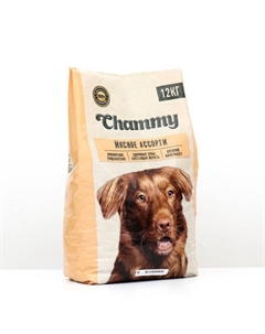 Сухой корм для собак крупных пород, мясное ассорти, 12 кг Chammy
