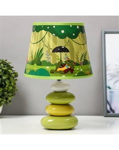 Настольная лампа с абажуром «Лягушонок», Е14, 15 Вт, зелёный, 20×20×30 см Risalux