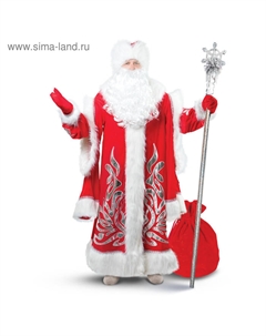 Карнавальный костюм «Дед Мороз королевский», аппликация серебристая, р. 48-50 Страна карнавалия