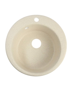 Мойка для кухни из камня ZEIN 50/Q2, d=467 мм, круглая, перелив, бежевая Zein