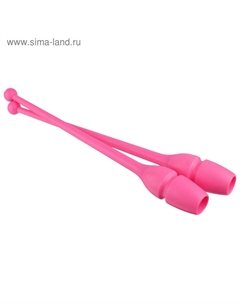 Булавы для художественной гимнастики вставляющиеся MASHA FIG, 40,5 см, цвет розовый флуоресцентный Pastorelli