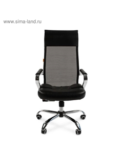 Кресло офисное 700, на колёсиках, экокожа/сетка, цвет чёрный Chairman