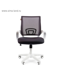 Кресло офисное 696, на колёсиках, ткань/сетка, цвет белый пластик/серый Chairman
